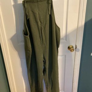 Maternity French terry adjustable overalls